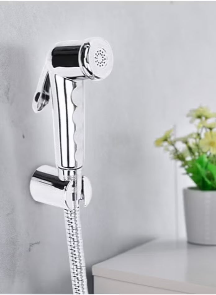 Italian Shattaf Bidet Sprayer Set – Chrome Finish Handheld Sprayer with 120cm Stainless Steel Flexible Hose, Bidet Shattaf Set, Handheld Toilet Sprayer with Adjustable Pressure, Wall Mount for Personal Hygiene & Cleaning, Muslim Shower Bidet Spray Set - Image 2