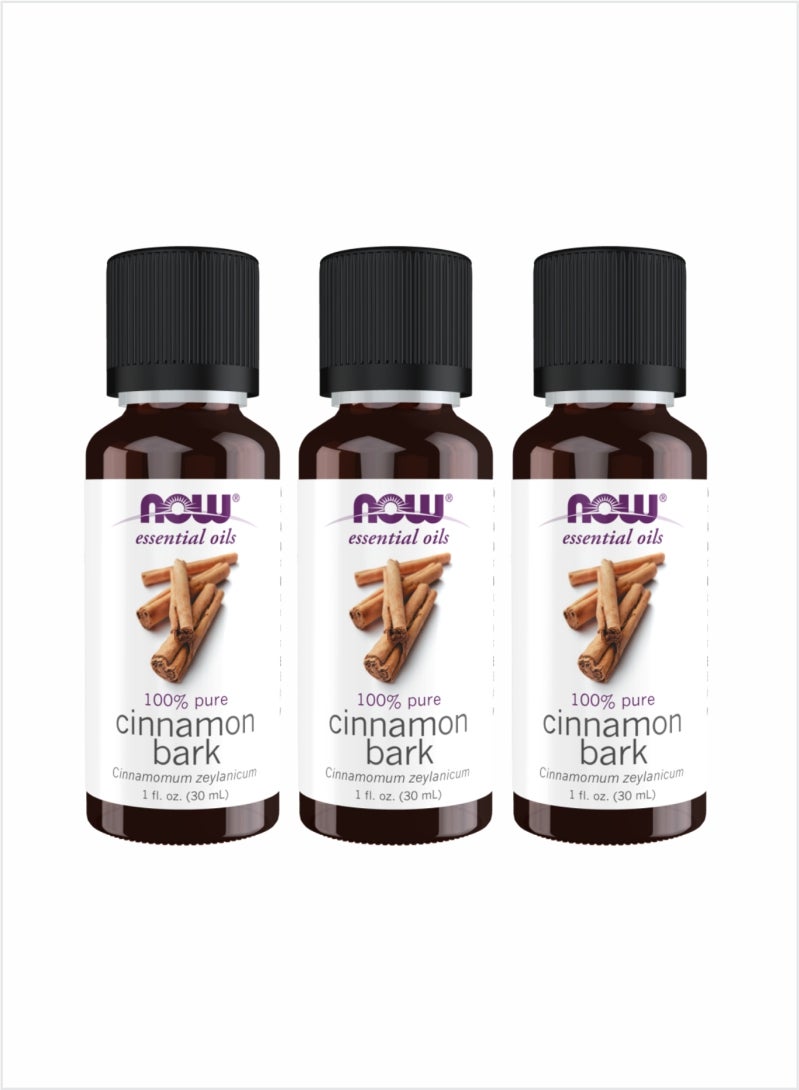 NOW Cinnamon Bark Essential Oil - Aromatic Spice Blend, 30ml (Pack of 3)