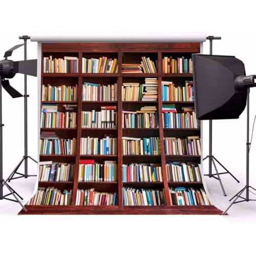 AOFOTO 8x8ft Bookshelf Backdrop for Photography Book Store School Library Literary Education Bookcase Background Vinyl Wallpaper Study Room Interior Decoration Kids Adult Portrait Photoshoot Props - Image 2