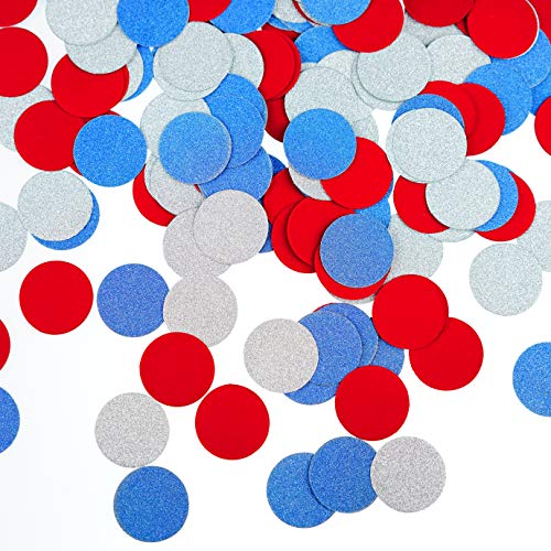 AWESON PARTY Independence Day Party Table Confetti Decor - Circle Dots Table Scatter Confetti Patriotic National Day American Baby Shower Presidents Birthday Party Confetti Decorations, 200pc - Image 1