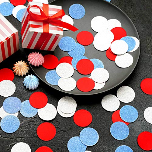 AWESON PARTY Independence Day Party Table Confetti Decor - Circle Dots Table Scatter Confetti Patriotic National Day American Baby Shower Presidents Birthday Party Confetti Decorations, 200pc - Image 3