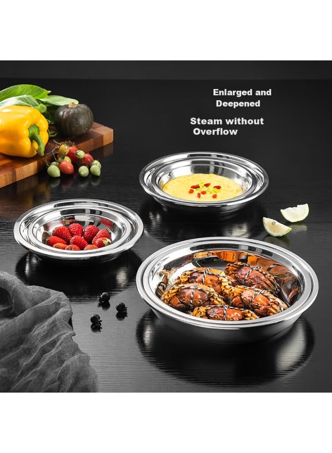 MAX COOK Meichun Thickened 304 Stainless Steel Plate And Bowl, 26cm, Government Subsidy, Mcwapd26, Widened And Deepened, Drop-resistant - Image 4