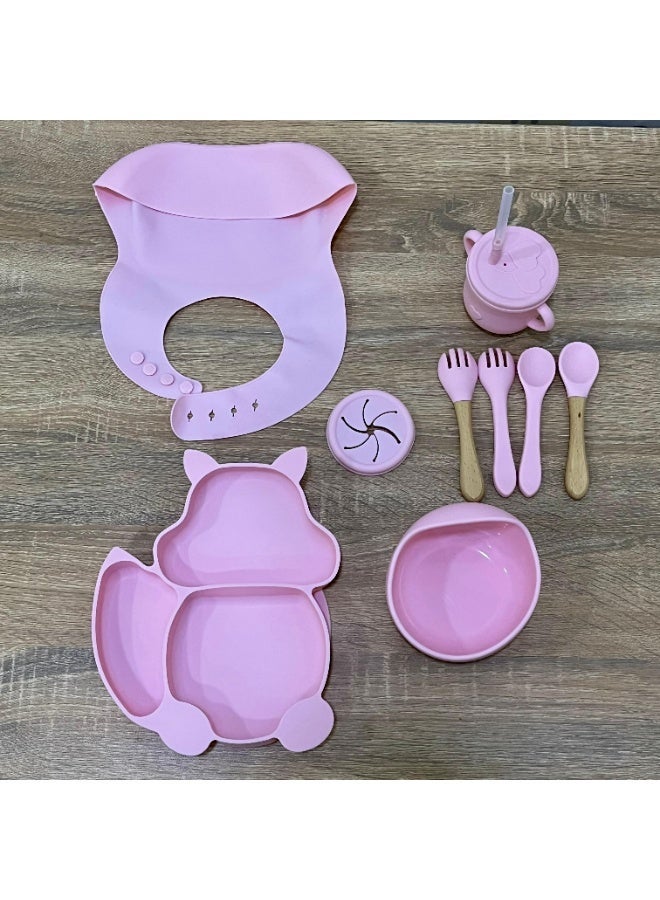 شيكو طقم طعام الطفل المتكامل 9 قطع من شيكو (Chicco) - طبق شفط، وعاء، كوب بمصاصة، ومريلة وأدوات - لتشجيع الرضاعة الذاتية - Image 2