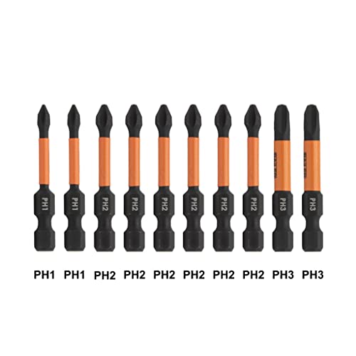 Railer Phillips Screwdriver Magnetizer Bit Set - Premium S2 Steel 2 Inch Phillips Impact Driver 10-Piece Bit Set With A Magnetizer Bit Holder & Carabiner - Image 2