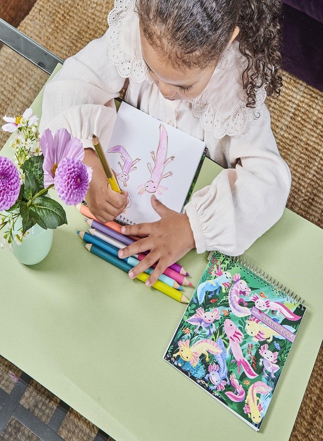 eeBoo: 6 Jumbo Colored Pencils - Axolotl - Double-Sided,12 Colors, Metallic &Fluorescent, Great for Coloring, Art Supplies, Kids Ages 3+ - Image 4
