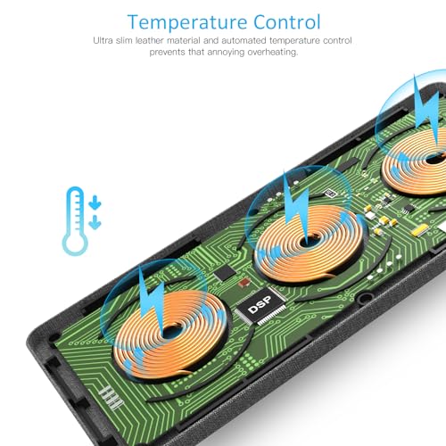 ZealSound شاحن لاسلكي ثلاثي من زيلساوند، لوحة شحن، محطة شحن فائق النحافة 3x10W لأجهزة متعددة مثل Airpods الجديدة وسماعات سامسونج، قاعدة شحن مع محول AC لجميع الهواتف التي تدعم الشحن اللاسلكي. - Image 5