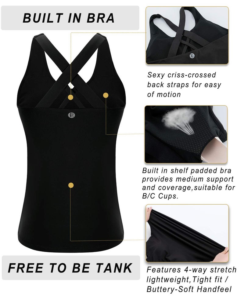 Women's Strappy Criss-Cross Back Sports Bra with Removable Padded Cups, Medium Support, Wire-Free - Image 4