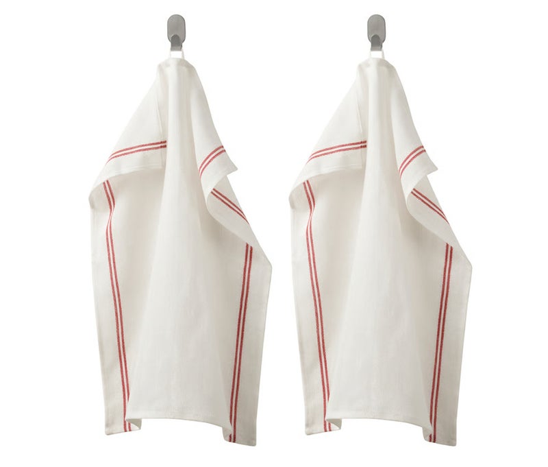 Tea Towels, 100% Cotton Kitchen Towels, Absorbent Dish Cloths with Hanging Loop, Durable and Quick-Dry, Pack of 2 - Image 1