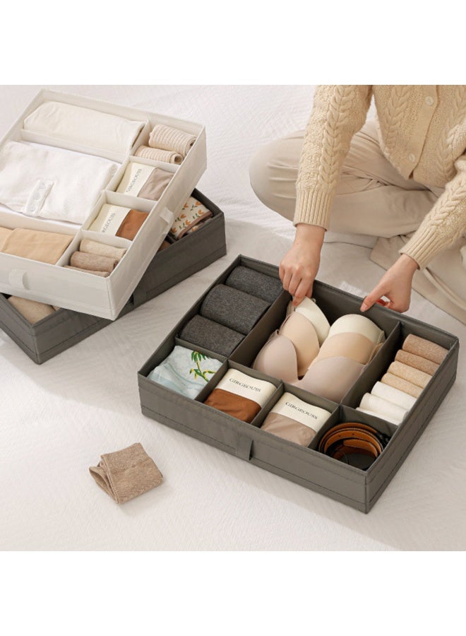 Sock Underwear Drawer Organizer Box Dividers Foldable Fabric Big Capacity Divide Closet Lingerie Storage Bins For Bras Socks Underpants - Image 2