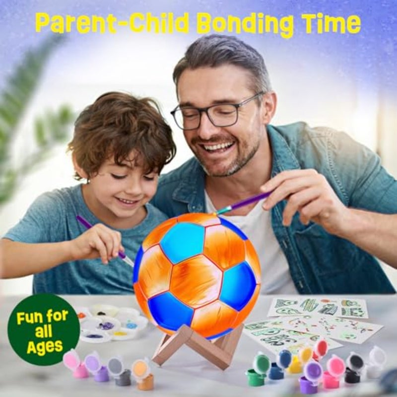 Paint Your Own Lamp Kit, World Cup Soccer Gifts 3D Night Light, Art Supplies Creativity Arts and Crafts for Ages 8-12, Birthday Gifts for Boys Girls Ages 3 4 5 6 7 8 9 10 11 12+ - Image 3