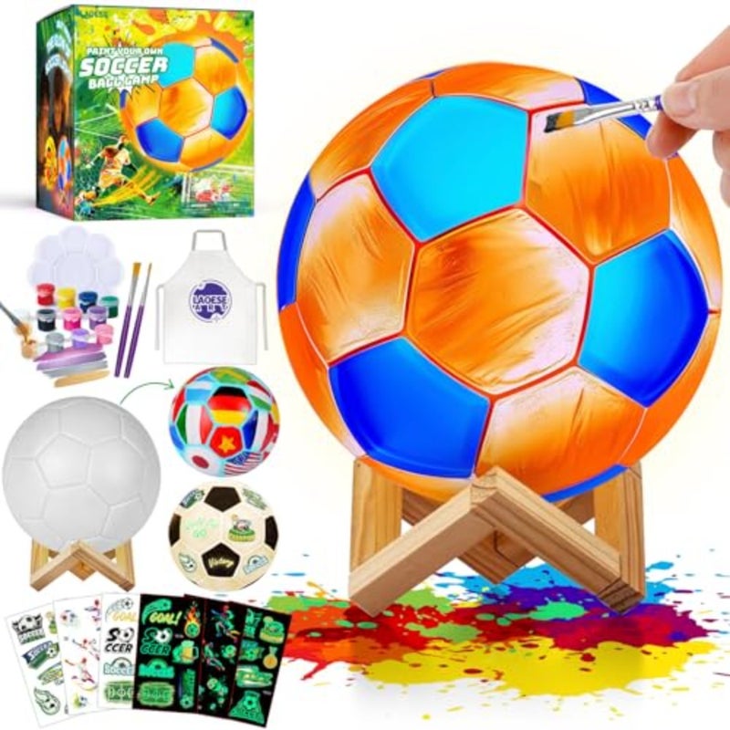 Paint Your Own Lamp Kit, World Cup Soccer Gifts 3D Night Light, Art Supplies Creativity Arts and Crafts for Ages 8-12, Birthday Gifts for Boys Girls Ages 3 4 5 6 7 8 9 10 11 12+ - Image 1