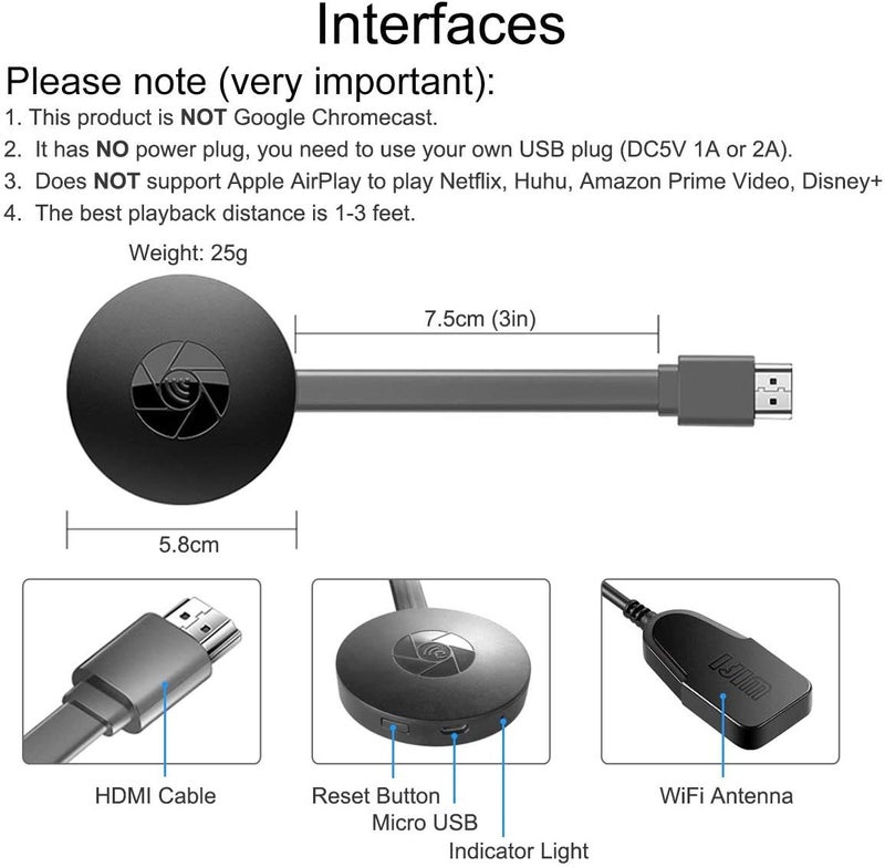 Bebird Beebird® 4K Wireless WiFi HDMI Display Dongle Screen Mirroring Receiver Dongle from Mobile/Tablet to TV/Projector Receiver Adapter Compatible with Android, Mac iOS, Windows - Image 5