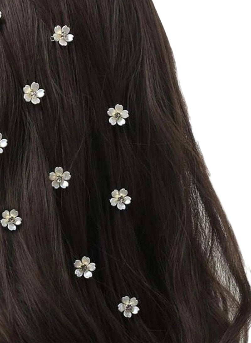 اعاره 20 قطعة من الزهور البيضاء مع مشابك مثقاب، مشابك شعر لطيفة مناسبة للنساء والفتيات - Image 5