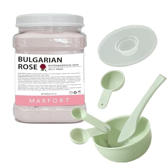 Marfort Jelly Mask for Facials Peel-Off Powder Hydrojelly Mask Peel Off Face Masks SkinCare Combination with Professional Skincare Spa Moisturizing & Hydrating 23 Fl Oz (Rose) - Image 1