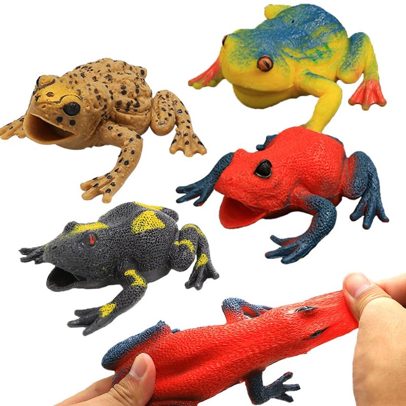 Yeonhatoys 6 Pcs 45 Inch Frog Toys Super Stretches Assorted Rubber Frog Sets with Material TPRRealistic Frog Figure Toys for Boy Kids Bathtub Bath Time Toy Decor for Your Animal Party Birthdays Gift Choice - Image 3