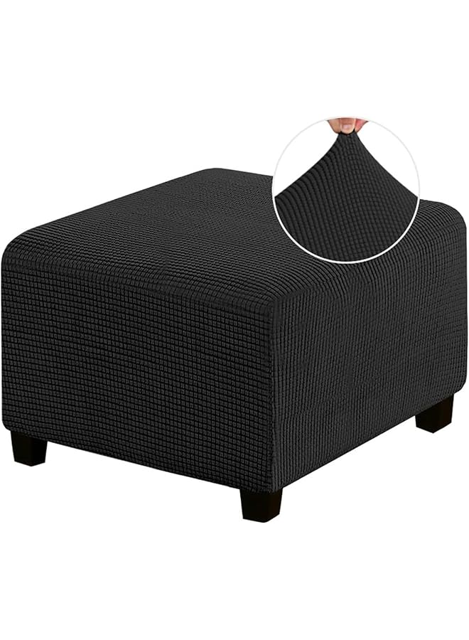 إيروريكس غطاء عثماني مطاطي مع قاع مرن ووسادة مطاطية لمسند القدمين وأثاث قابل للغسل باللون الأسود مقاس M - Image 1