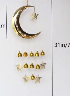 Generic The luminous golden crescent, the 2 pendant crescent in the box, in more than one shape, in the luminous stainless steel crescent with stones.  - Image 1