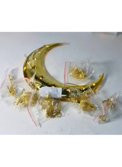 Generic The luminous golden crescent, the 2 pendant crescent in the box, in more than one shape, in the luminous stainless steel crescent with stones.  - Image 2