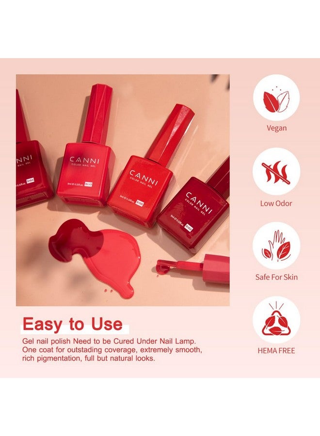 CANNI 30Pcs 9ML Hema-free Gel Nail Polish Set,Dark Red Hot Pink Purple Brown Burgundy Red Jelly Gel Polish Kit Soak Off LED Nail Polish Set Nail Art Starter Manicure Salon DIY at Home - Image 4