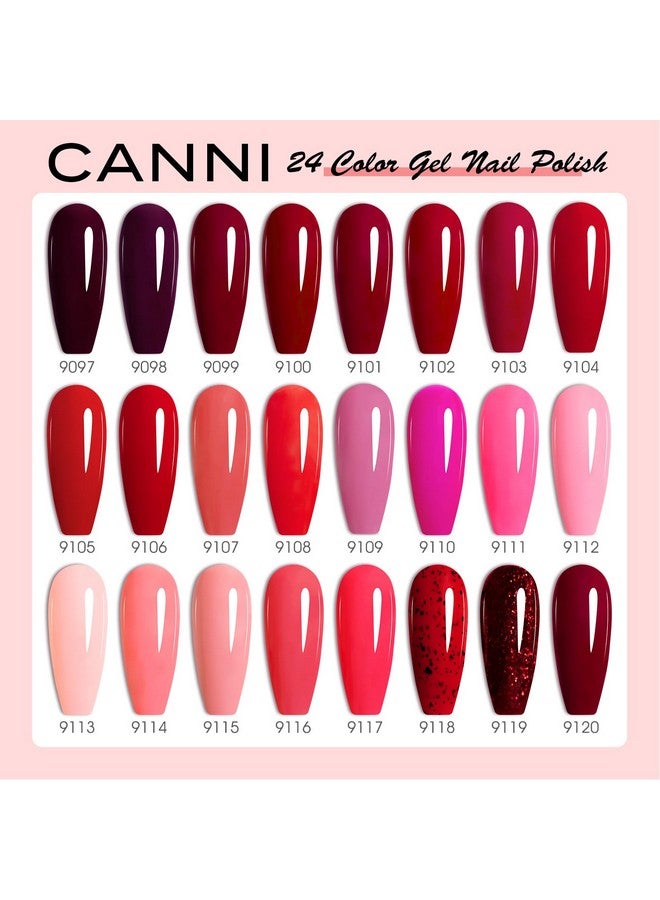 CANNI 30Pcs 9ML Hema-free Gel Nail Polish Set,Dark Red Hot Pink Purple Brown Burgundy Red Jelly Gel Polish Kit Soak Off LED Nail Polish Set Nail Art Starter Manicure Salon DIY at Home - Image 2