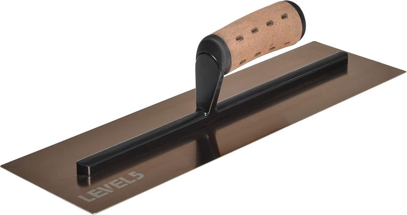 Level-5 16" x 4.75" 0.7 MM Flat Drywall Trowel | Triple-Hardened Stainless Steel, High-Impact Handle | Sheetrock Gyprock Wall-Board Plasterboard | 4-963 - Image 1