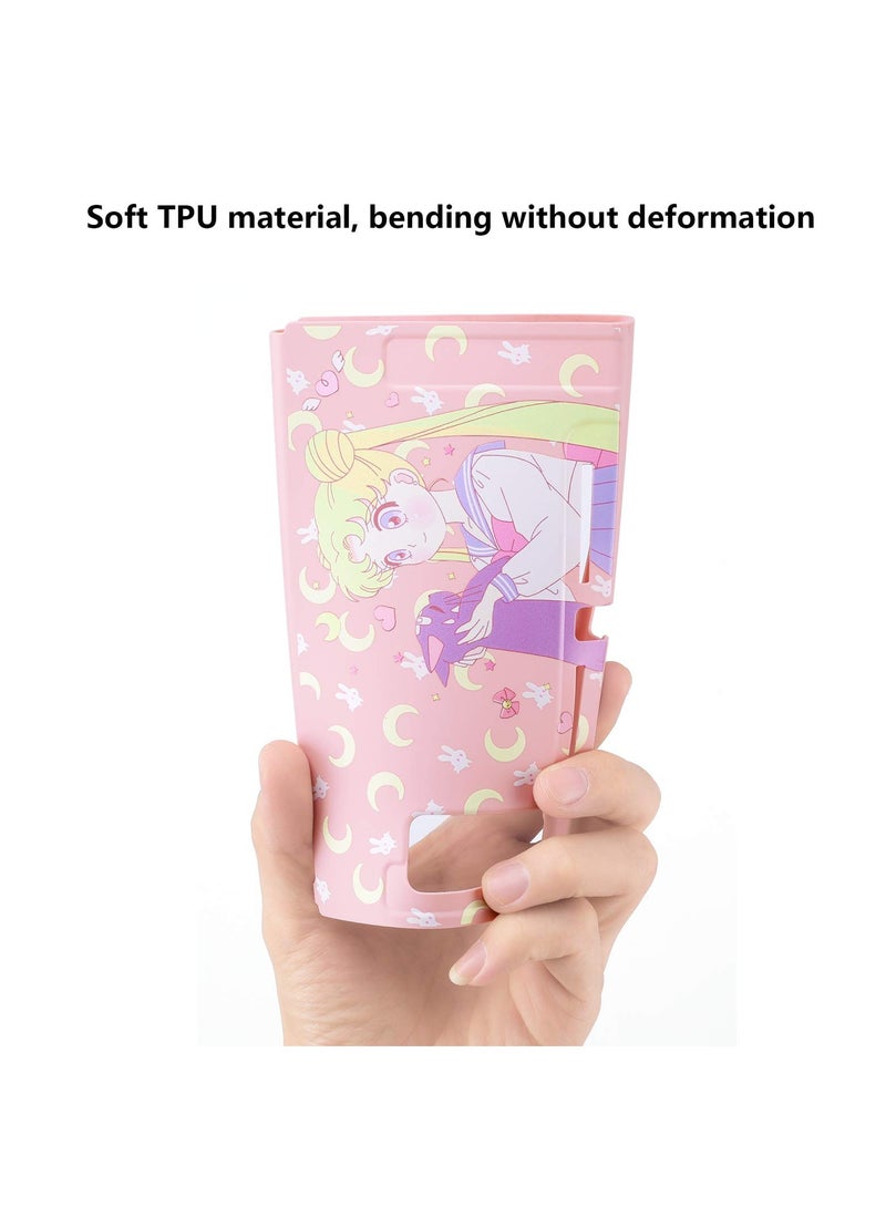 SYOSI حافظة واقية لطيفة لجهاز نينتندو سويتش - غلاف رقيق ناعم لجهاز التحكم وجوي-كون مع واقي شاشة، قبضة إبهام، مضادة للخدش (سفينة القمر) - Image 5