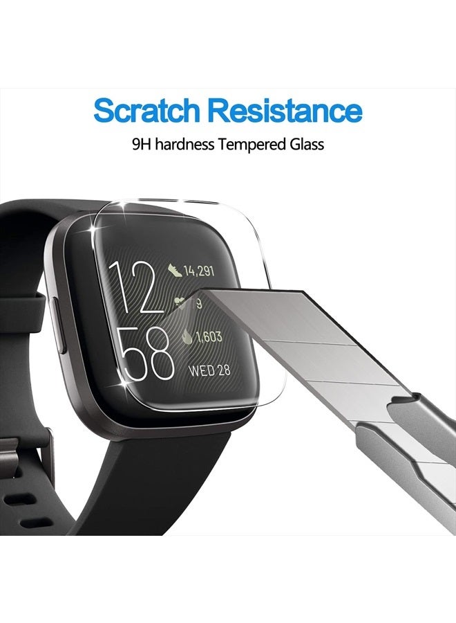 YMHML [5 Pack] Compatible for Fitbit Versa 2 Tempered Glass Screen Protector, YMHML Waterproof 9H Hardness Crystal Clear [No-Bubble] Anti- Scratch Easy Installation Film for Fitbit Versa 2 Accessories - Image 2