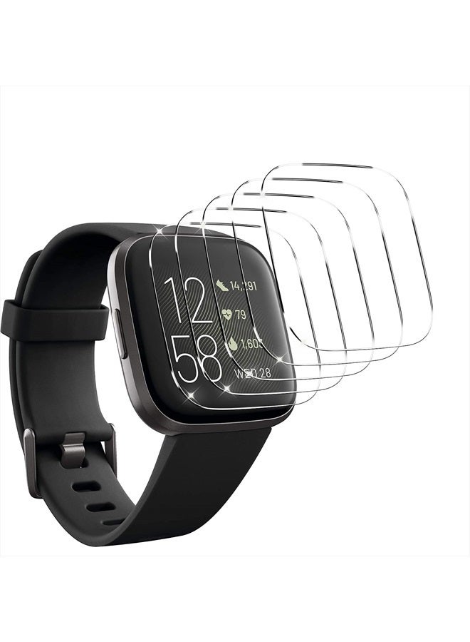 YMHML [5 Pack] Compatible for Fitbit Versa 2 Tempered Glass Screen Protector, YMHML Waterproof 9H Hardness Crystal Clear [No-Bubble] Anti- Scratch Easy Installation Film for Fitbit Versa 2 Accessories - Image 1