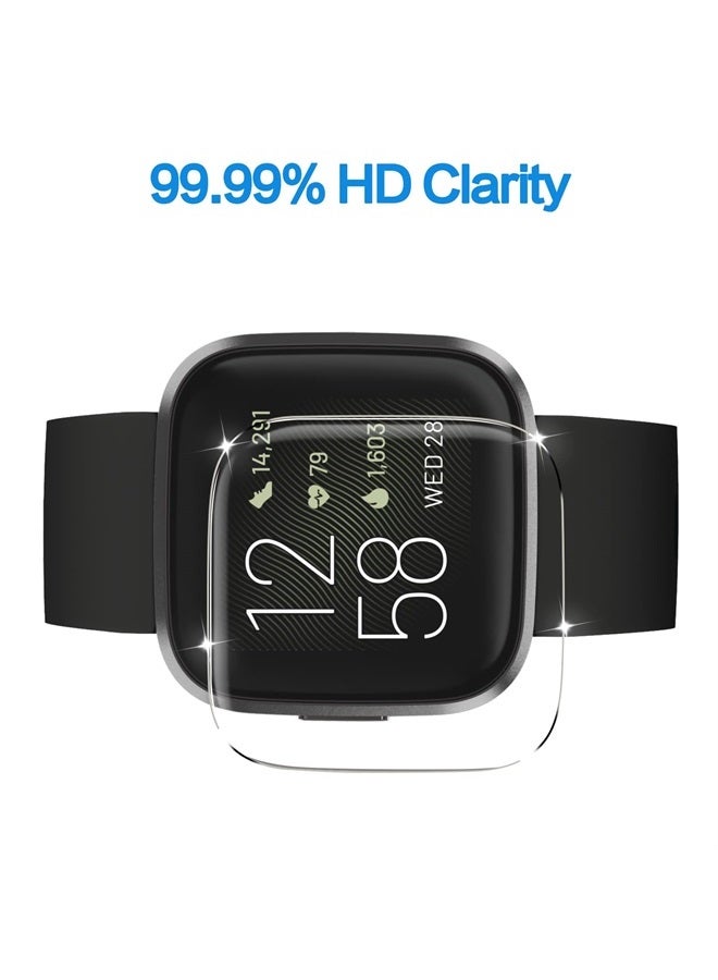 YMHML [5 Pack] Compatible for Fitbit Versa 2 Tempered Glass Screen Protector, YMHML Waterproof 9H Hardness Crystal Clear [No-Bubble] Anti- Scratch Easy Installation Film for Fitbit Versa 2 Accessories - Image 4