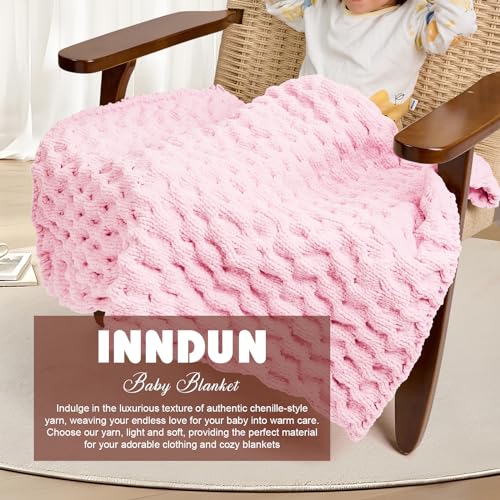 INNDUN Blanket Yarn 100g/3.5oz - Pink Chenille Yarn 6 Super Bulky - 72 Yards - Knitting, Crocheting & Crafts Chunky Yarn - Image 3