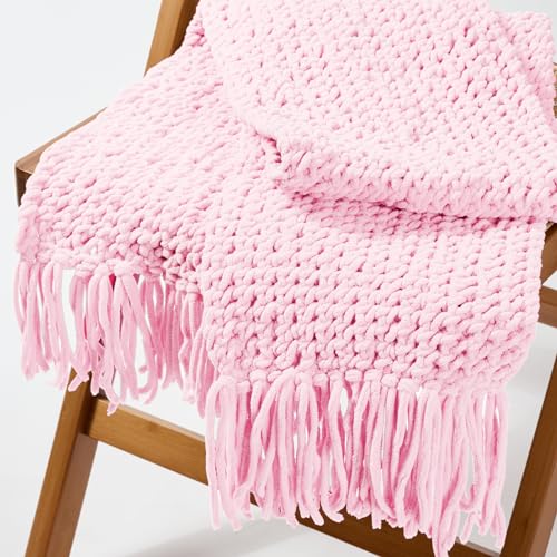 INNDUN Blanket Yarn 100g/3.5oz - Pink Chenille Yarn 6 Super Bulky - 72 Yards - Knitting, Crocheting & Crafts Chunky Yarn - Image 4