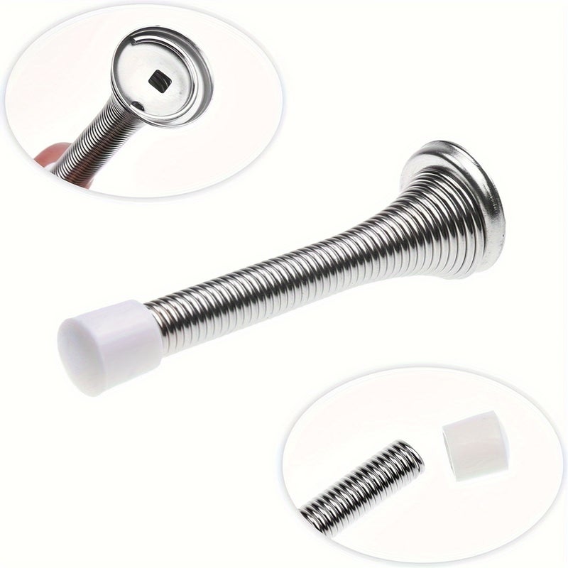 Set of 4 Spring Door Stoppers to Prevent Wall Damage for Home and Office - Image 3