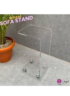 Rose C Table - Small Side Table Living Room Decor - Slim C-Shaped End Table for Sofa with Wheels - Drink Table, TV Tray Table, Horizontal Laptop Stand for Couch  - Image 3