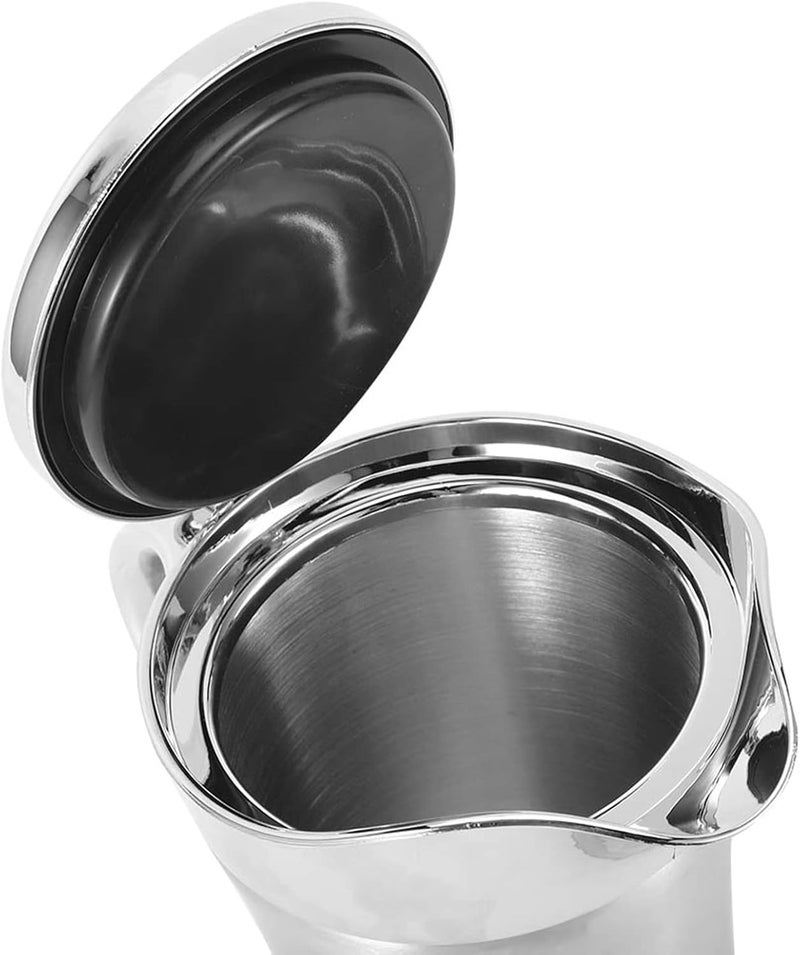 750ML Gravy Boat, Satin Stainless Steel Gravy Warmer, Double Wall Insulation, Thumb Operated Lid, Non Drip Spout, Insulated Sauce Boat, for Thanksgiving, sauces, cream - Image 5