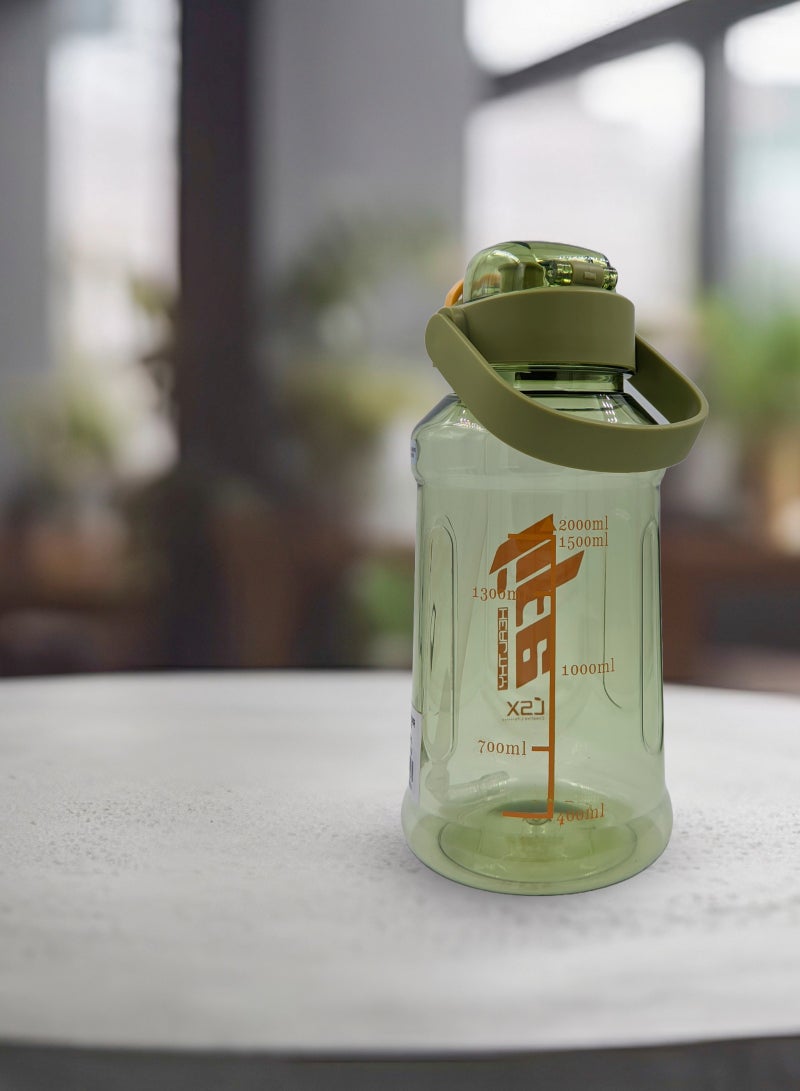 Generic Premium 2.0L Water Bottle with Orange Typography (Detachable Straw) - Image 5
