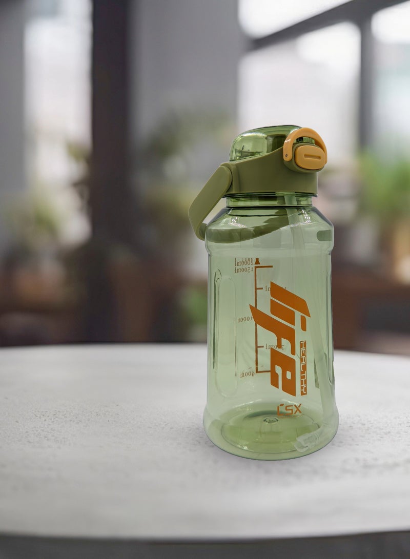 Generic Premium 2.0L Water Bottle with Orange Typography (Detachable Straw) - Image 4