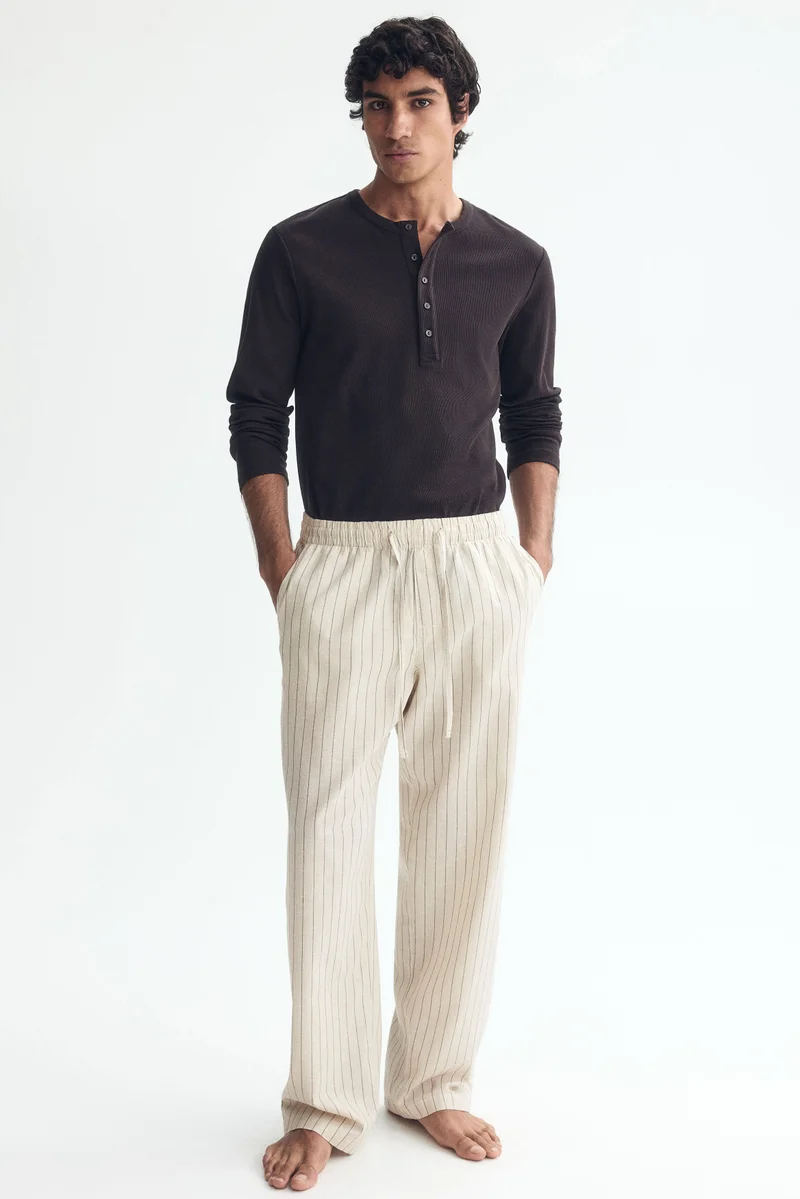 Relaxed Fit Linen-blend trousers