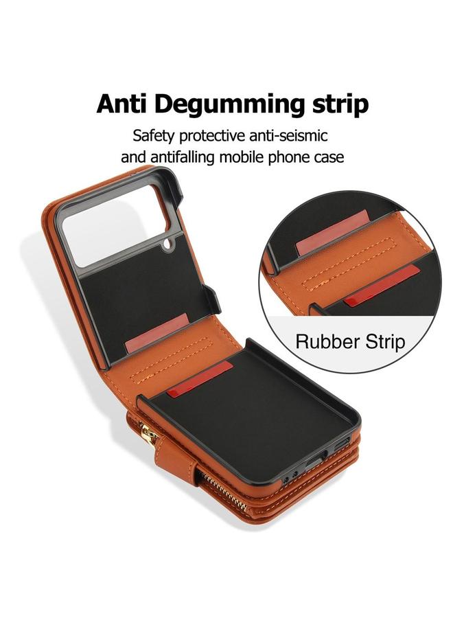 S-TOP Case For Samsung Galaxy Z Flip3 Crossbody Rhombus Wallet Bag Folding Phone Case with Lanyard - Image 3