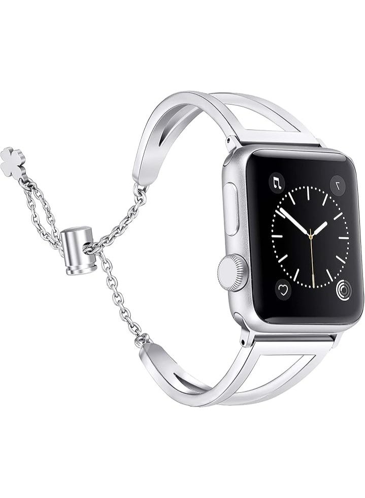 Secbolt Stainless Steel Bands Compatible with Apple Watch Band 38mm 40mm 41mm 42mm 44mm 45mm 46mm 49mm iWatch Series 11/10/9/Ultra/SE/8/7/6/5/4/3/2/1, Dressy Metal Bangle Bracelet Women - Image 1