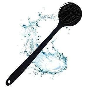 JAMBUVANTI 1Pack, Bath Brush with Long Handle, Silicone Double Sided Shower Brush, Shower Exfoliating and Massage Can Produce Rich Foam for Unisex. - Image 1