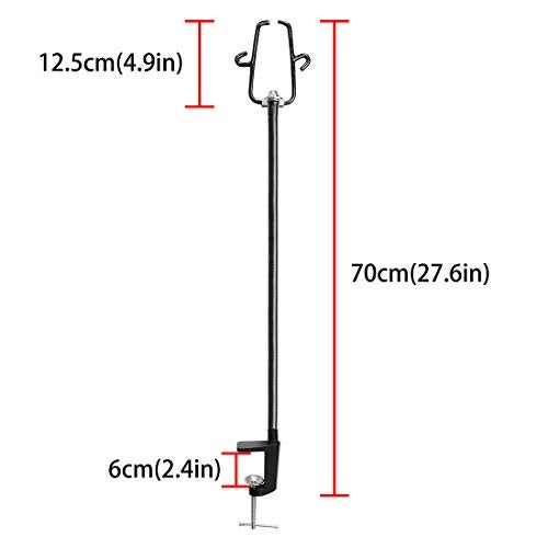 LUEXBOX Hands Free Blow Dryer Holder, Stainless Steel Hair Dryer Stand Clamp Mount for Countertop, Adjustable Hair Dryer Holder for Dog Grooming Table Arm with Clamp (Black) - Image 2