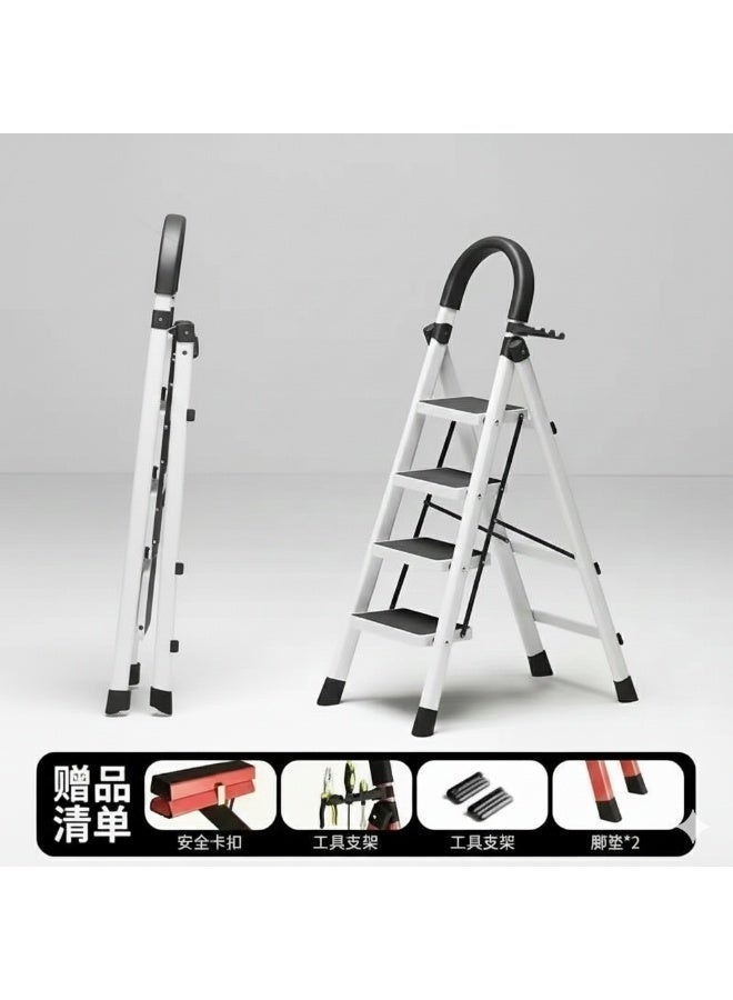 BLOOMING TIME 4 Steps Multifunction Household Indoor Folding Ladder and Storage Rack Suitable for Kitchen Home and Living Room - Image 2
