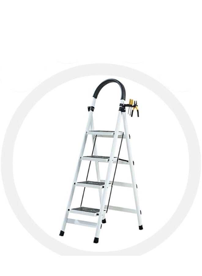 BLOOMING TIME 4 Steps Multifunction Household Indoor Folding Ladder and Storage Rack Suitable for Kitchen Home and Living Room - Image 1