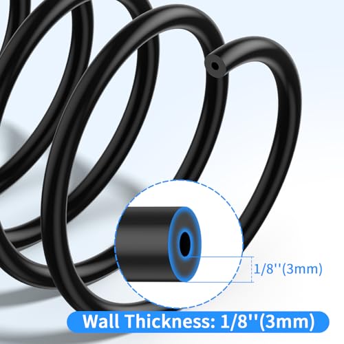 ZIQOPGD Vacuum Hose Automotive, 1/8" 5/32" 3/16" 1/4" 5/16" 3/8"ID High Performance Silicone Vacuum Tubing Hose Kit, 6PCS Vacuum Lines Automotive hose hvac 130PSI Max Pressure 5FT (BLACK) - Image 3