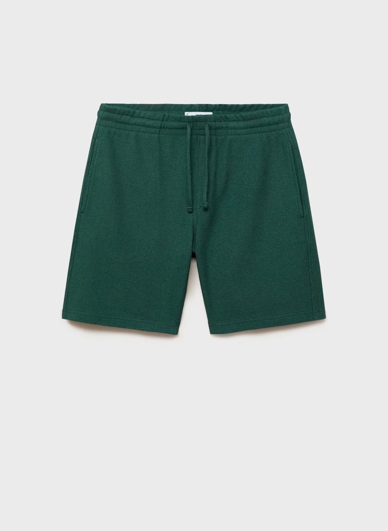 Mango Man - Drawstring Textured Bermuda Shorts - Image 1