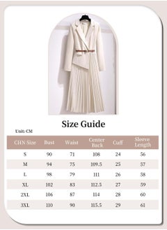 2 in 1 Elegant Formal Suit Dress with Belt, Women's Fashion Business Lapel Long Sleeve Chiffon High Waist Dress, Ladies Professional Blazer Dresses, Pleated Design Style Large Skirt Dress, Apricot - pzsku/ZADC7EC6EBC5430285E04Z/45/_/1732761343/29c4a016-59ce-46be-a3ab-1172aff38e78