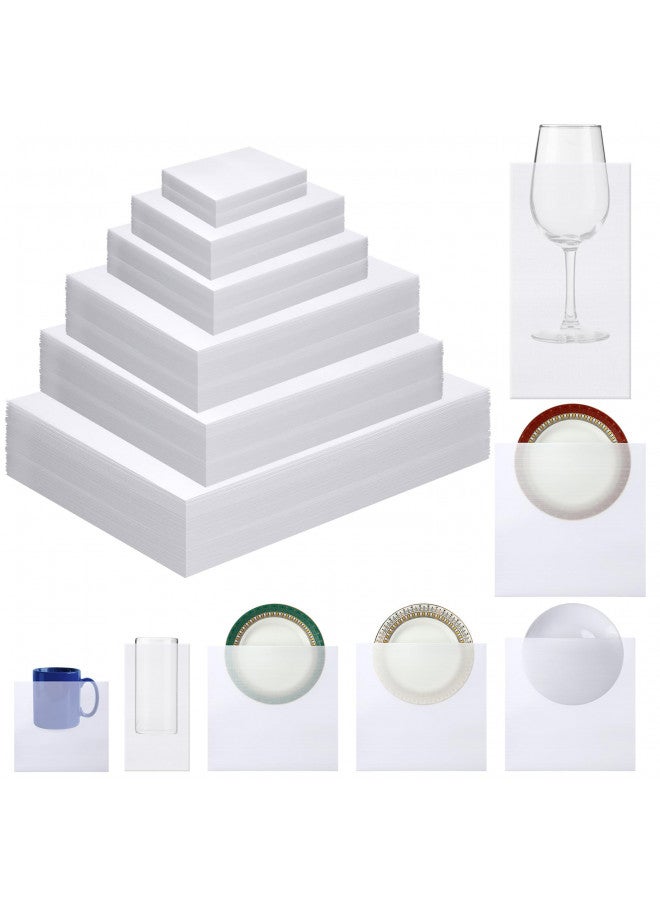 Frienda Frienda 180 Pcs Plate Packing Sleeves for Moving 6 Sizes Cushion Foam Pouches Foam Packing Pouches Foam Sleeves for Packing Dishes Glasses China Plate Mug Cup Shipping Packaging Cushioning Supplies  - Image 1