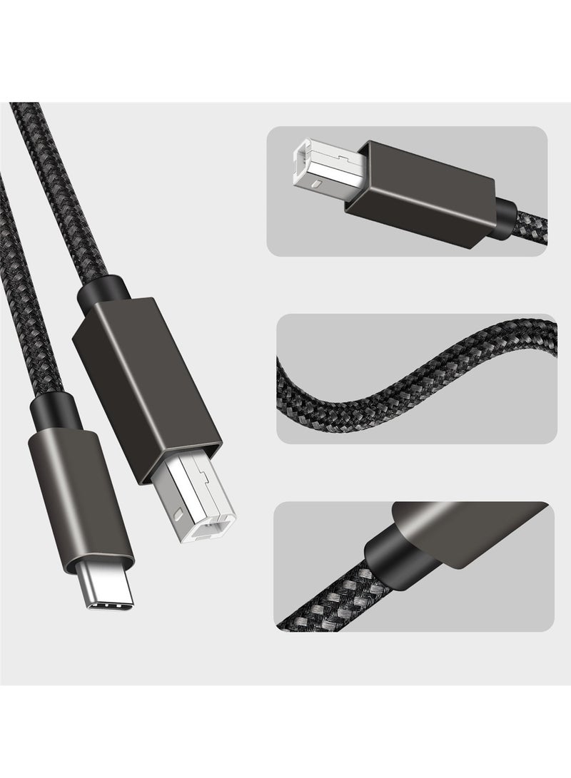 USB 2.0 Type B to Type C Male Nylon Braided Cable for laptop/printer/scanner 1.5meter/4.9ft - Image 4