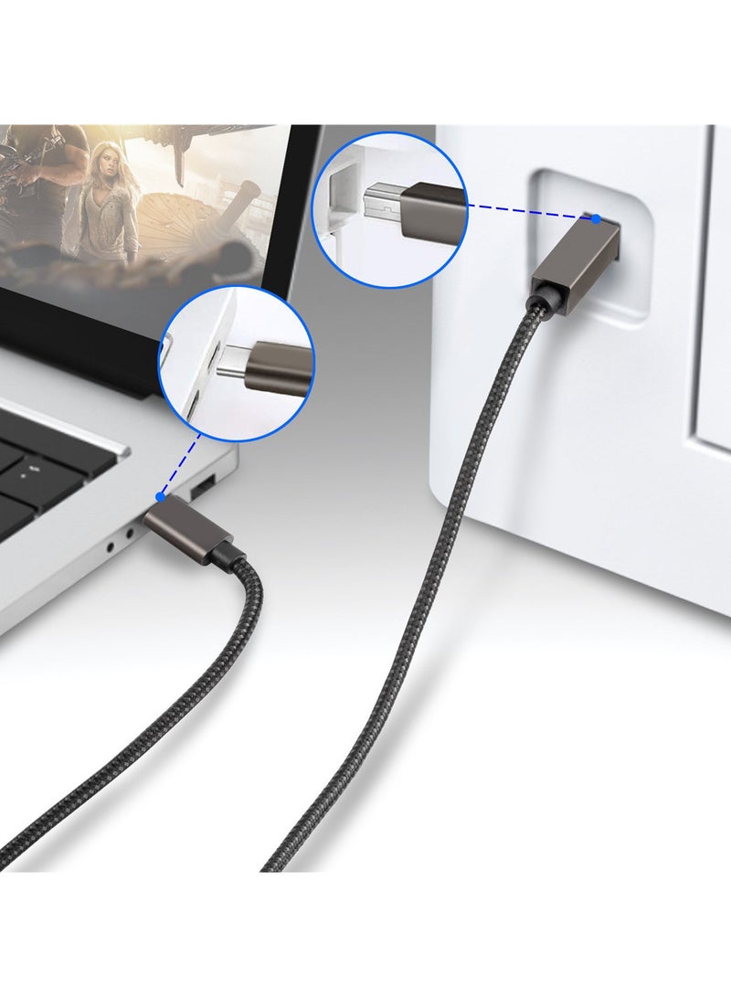USB 2.0 Type B to Type C Male Nylon Braided Cable for laptop/printer/scanner 1.5meter/4.9ft - Image 5