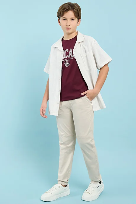 R&B Solid Jogger Pants with Drawstring Waist